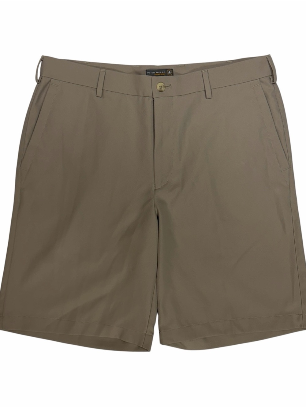 Peter Millar Shorts Men 32 Khaki Golf Crown Salem Performance Flat Front Stretch